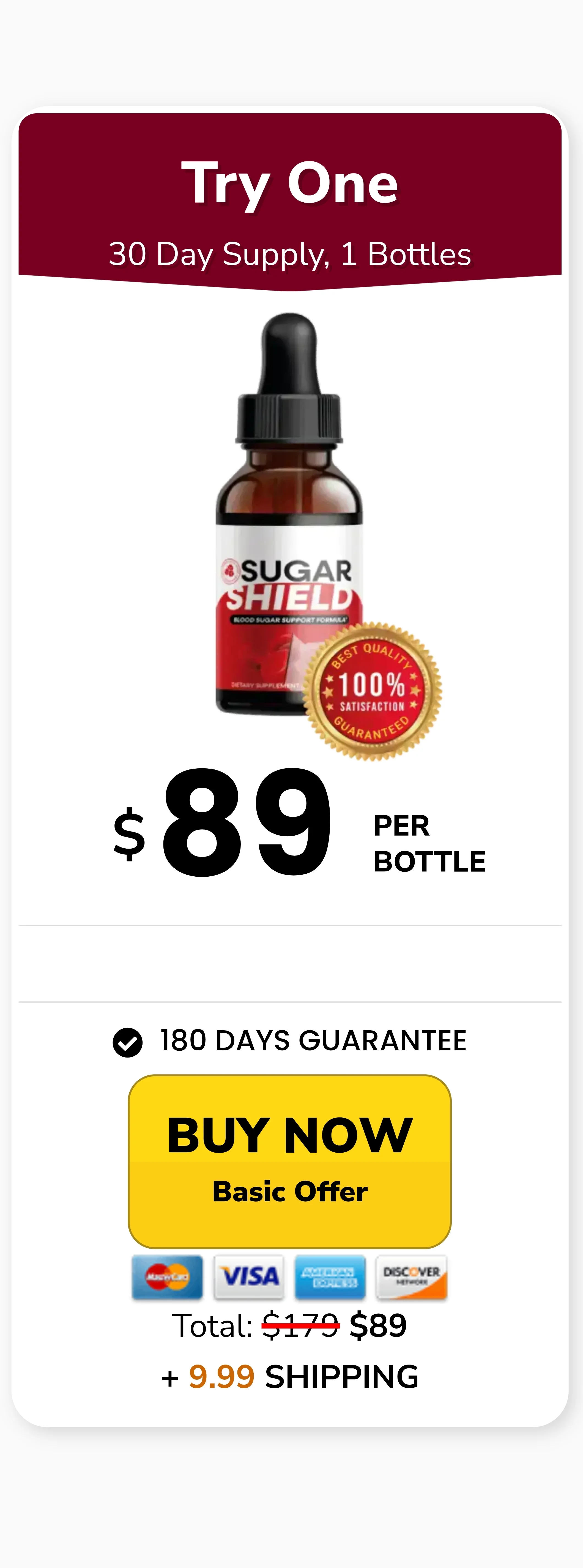 Sugar Shield™ 1 bottle pricing